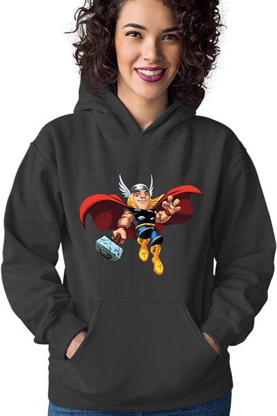 OEM Women's Hoodie Thor Fly Hammer Arrogant Midgard God Walt Disney