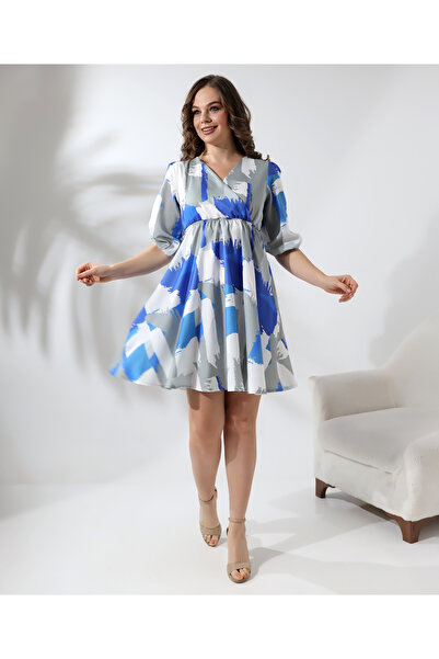 Fi'l Arz Fashion V-Neck Half Sleeve Dress