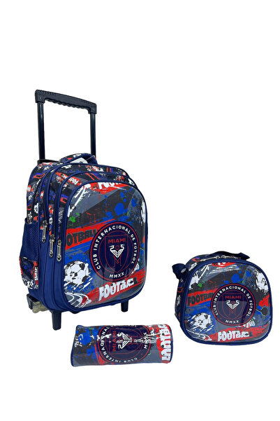 Tradeo Kids School Trolley Backpack Set, 3 Pieces, Rolling Bag with Lunch Box...