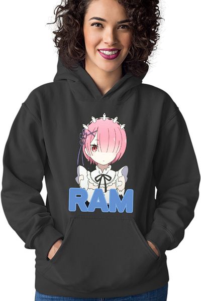 OEM Re Zero RAM Sister Isekai Paranormal Demon Time Travel Women's Hoodie