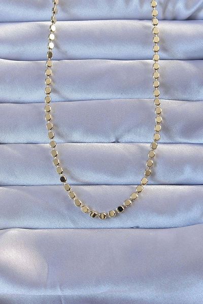 NETWORK ART Bfs Brass Gold Color Piece Crushed Necklace