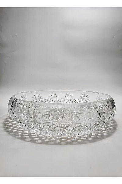 AKDEN STORE Crystal Cutting Decor Elegant Series 26 cm Tableware Glass Bowl