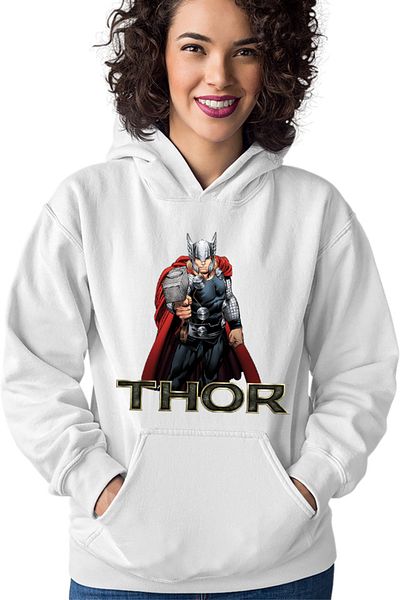 OEM Women's Hoodie Thor Logo Hammer Avengers Universe Hero Gods Earth