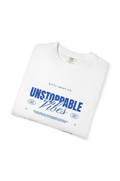Hilosh Unstoppable Vibes Printed Crew Neck Comfort Fit Unisex White T-Shirt