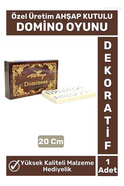 Wolawood Premium Production Wooden Boxed Domino Stones Game Intelligence Strategy Game Turkey Written Gift Set