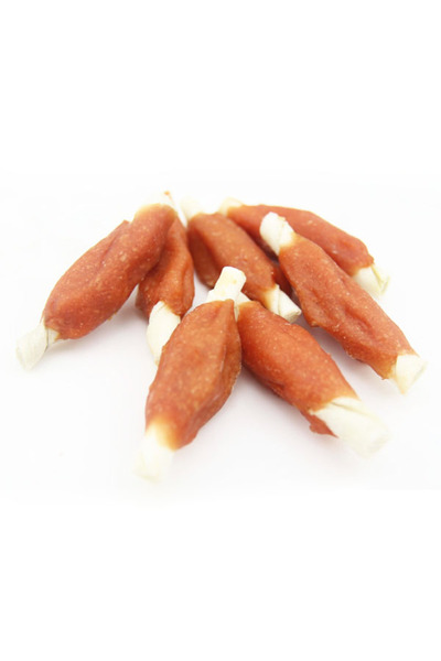 Agility Recompense pentru caini Agility, bete din piele cruda infasurate de pui, 500g