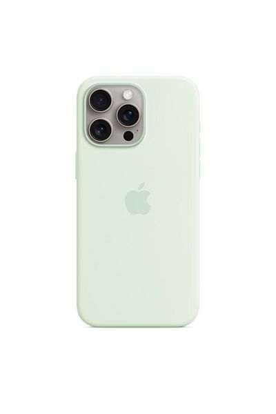 Apple iPhone 15 Pro Max Silicone Case with MagSafe - Soft Mint