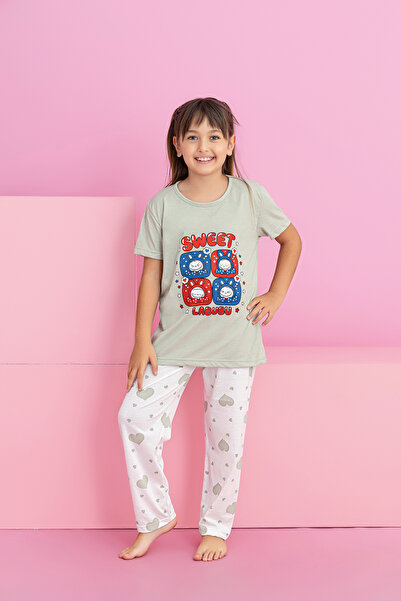 rindahomewear Σετ πιτζάμες κοριτσίστικες κοντομάνικες με σχέδιο