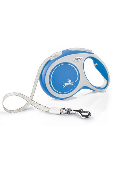 Flexi Lesa New Comfort, Retractabila, cu Banda, marimea XS, 3m/12kg, Albastru