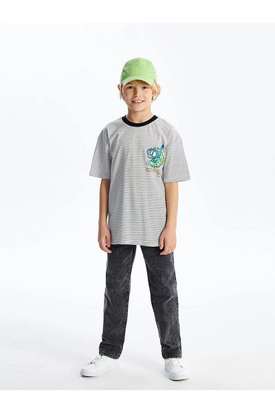 LC Waikiki Lcw Kids Anthracite Boys' Jeans Pants with Adjustable Elastic Waist