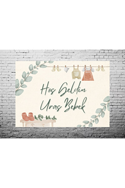 Home Kişiye Özel Hoş Geldin Bebek Afişi Hastane Bebek Odası Süsleme 100x70 cm