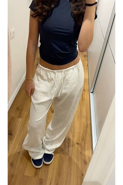 Mels Pantaloni albi de vară
