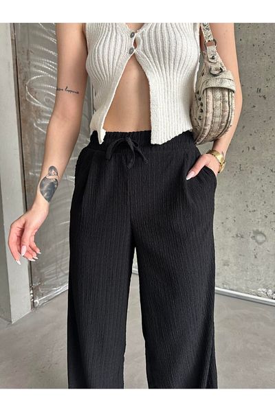 Mels Seersucker Bubble Fabric Trousers