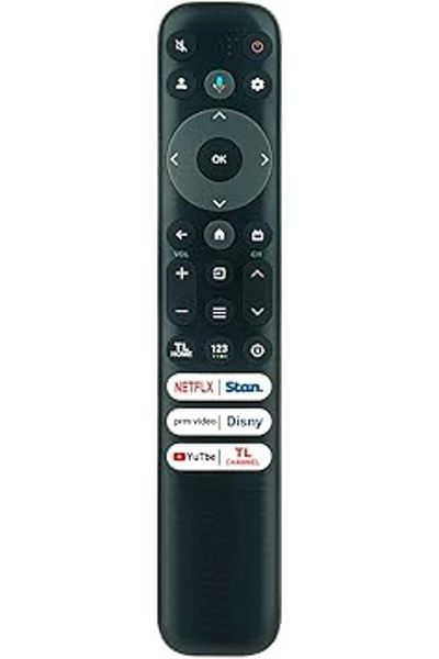 The Bros RC813-FAB1 Voice Remote for TCL Smart TVs 75QM850G, 85QM850G, 98QM850G with Netflix & YouTube