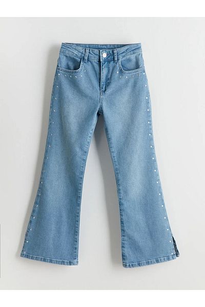 LC Waikiki Lcw Kids Indigo Buy Adjustable Elastic Stone Girl's Jean Pants