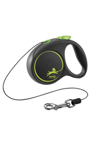 Flexi Lesa Black design, Retractabila, cu Snur, XS, 3m/8kg, Verde