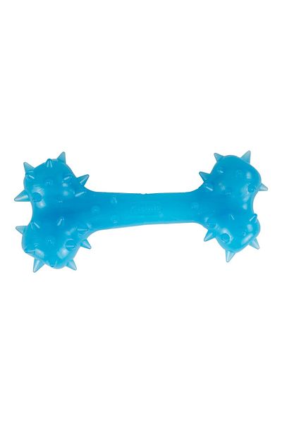 Agility Dog toy, bone shape with spikes, 15 cm, blue
