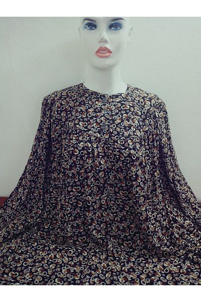 hoaryage Robadan Long Sleeve 100% Viscose Push Flower Mother Dress, Prayer Dress