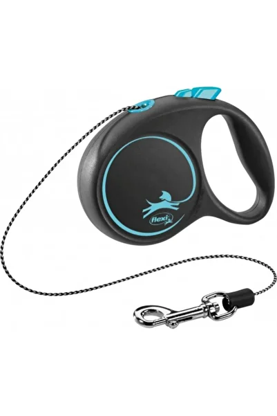 Flexi Lesa Black design, Retractabila, cu Snur, XS, 3m/8kg, Albastru