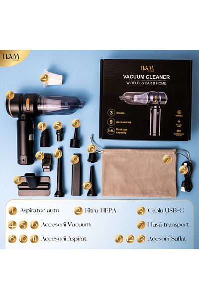 tiam store Mini aspirator auto 4 in 1