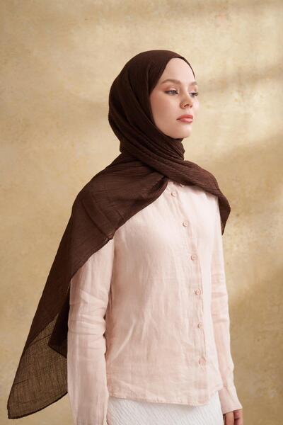 ARMANDA ΣΑΛΙ ΜΟΥΣΛΙΝΑΣ ΜΕ ΣΧΕΔΙΟ - Bitter Brown