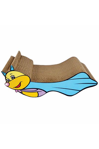 Agility Cardboard cat scratcher, rabbit pattern, 46.35x21.59x18.09 cm, Multicolor
