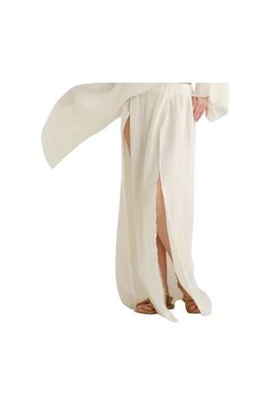 MODAGK Bohemian Raw Linen Women's Skirt