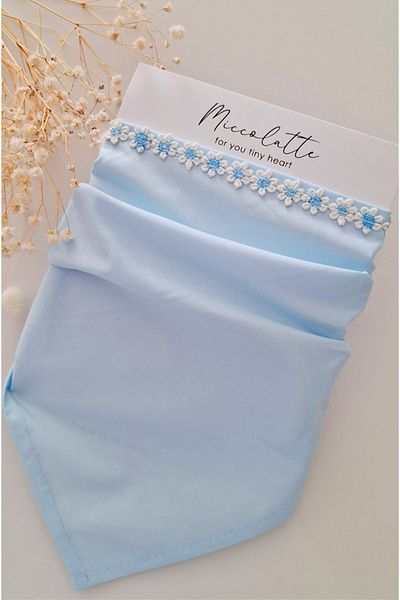 Miccolatte Baby Girl Daisy Detailed Cotton Poplin Tie-Up Triangle Bandana (0-2.5 Years)