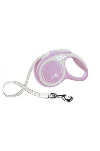 Flexi Lesa New Comfort, Retractabila, cu Banda, marimea XS, 3m/12kg, Roz