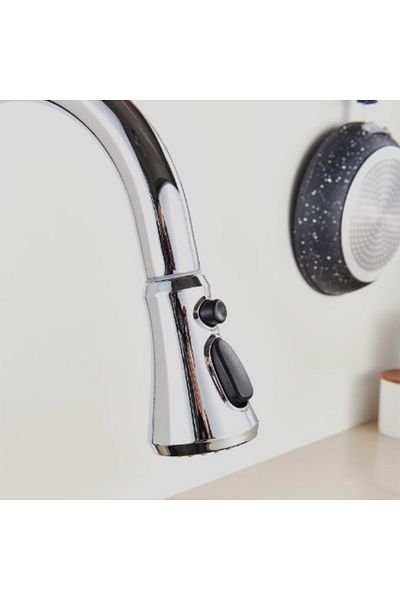Adsinio Kitchen faucet, Adsinio, Pull-out, Swivel for sink, Manual water temperature adjustment, Silver