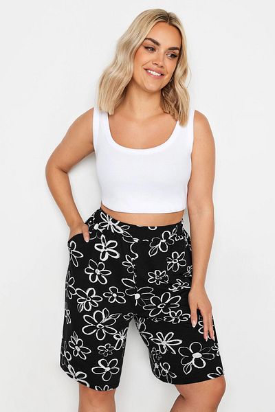 Stil Diva Pantaloni scurți din lycra, cu model, cu talie elastică 145108