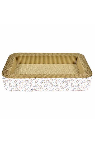 Agility Cardboard cat scratching post, bed model, 50.8x30.48x8.89 cm, Multicolor