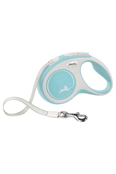 Flexi Lesa New Comfort, Retractabila, cu Banda, marimea M, 5m/25kg, Bleu