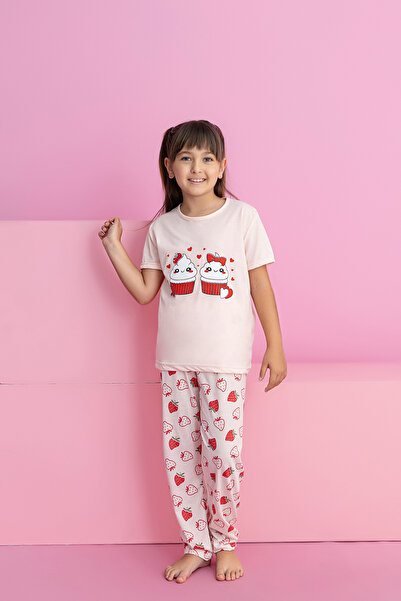 rindahomewear Комплект пижама с къс ръкав за момичета с мотив