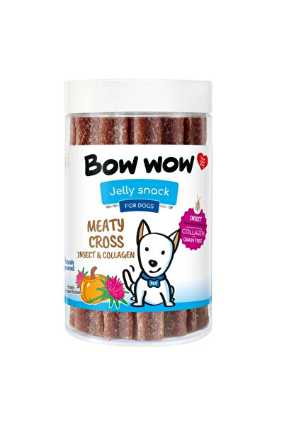 Bow Wow Recompense pentru caini Bow Wow, betisoare de carne cu insecte, colagen si dovleac, 18 buc