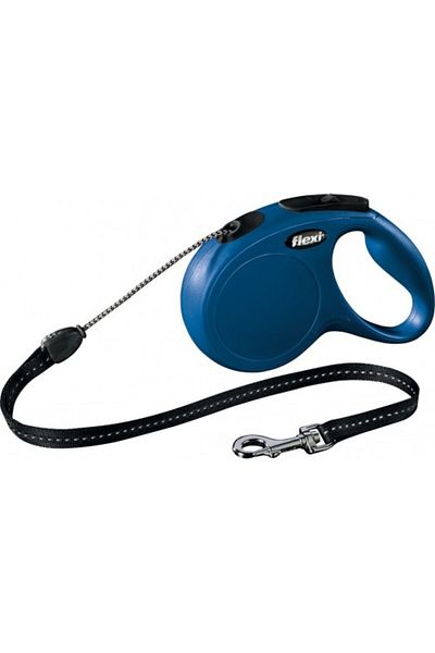 Flexi Lesa Classic, cu snur, marimea M, 5m/20 kg, Albastru
