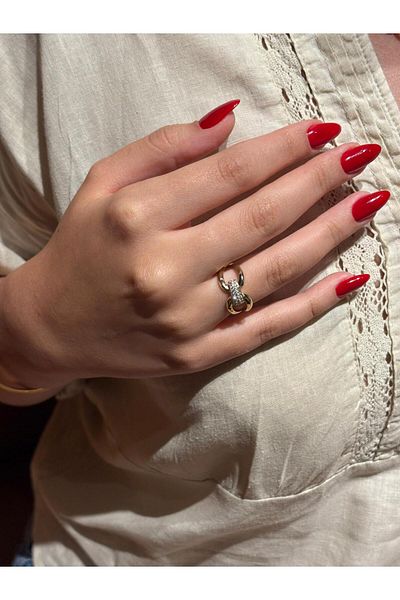 Akiha Aksesuar Zircon Stone Oval United Model Xuping Ring