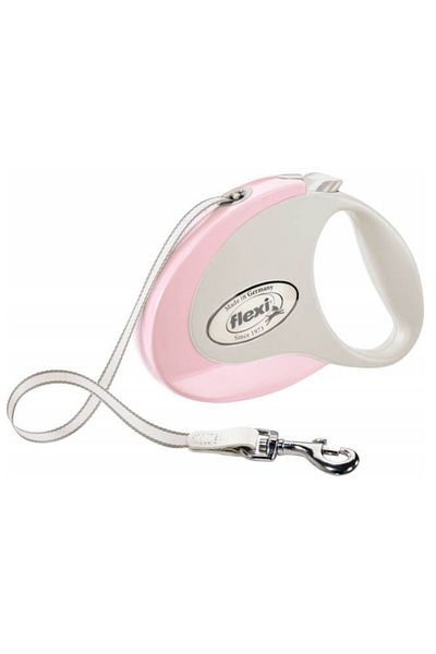 Flexi Lesa Style cu Banda, Retractabila, marimea M, 5 m/25 kg, Roz