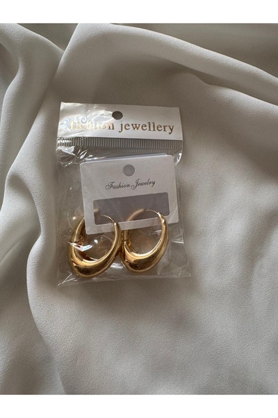 RİSE أقراط ذهبية بيضاوية الشكل