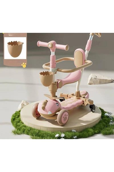 OEM Multifunctional Scooter 6 In 1, Adjustable, With Seat And Light-Up Wheels, Age 10 Months - 12 Years