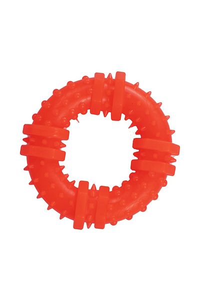 Agility Jucarie pentru caini, forma de Inel cu Tepi, 9 cm, portocaliu