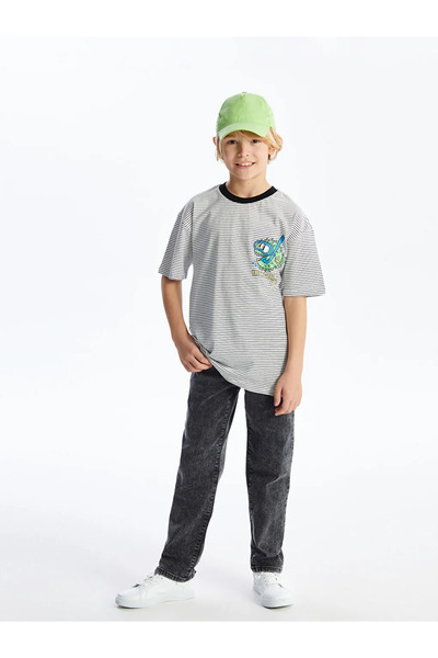 LC Waikiki Lcw Kids Anthracite Boys' Jeans Pants with Adjustable Elastic Waist