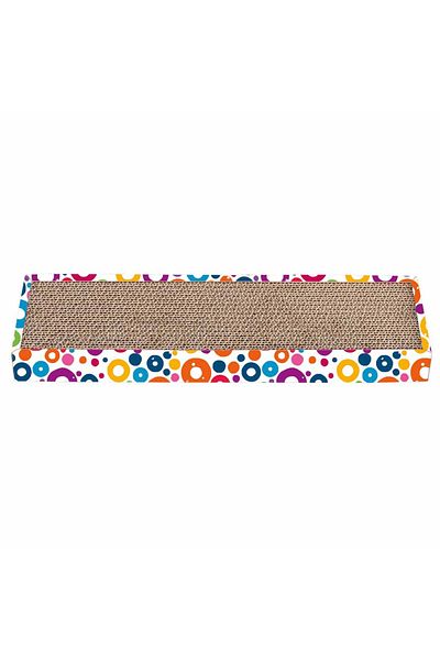 Agility Cardboard cat scratcher, blackboard pattern, 45.72x12.7x4.45 cm, Multicolor