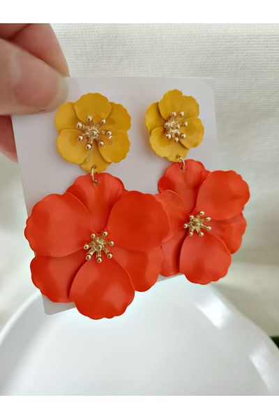 mos&more Orange Yellow Summer Fashion Stylish Women's Earrings