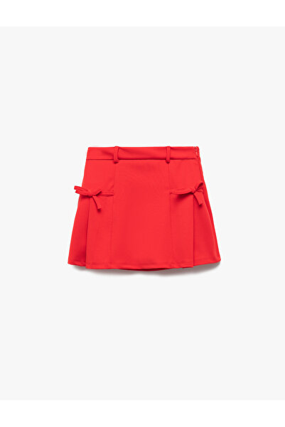 Koton Bow Detailed Pleated Shorts Skirt