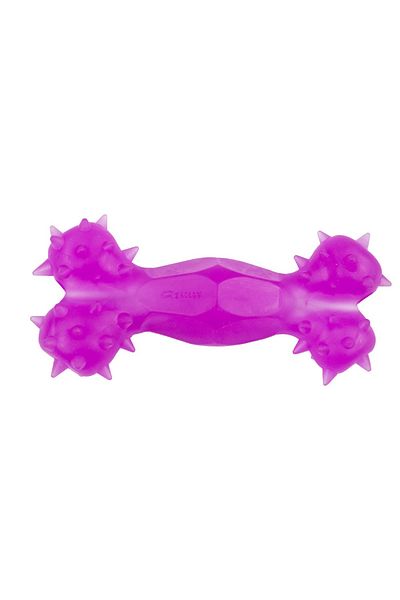 Agility Jucarie din cauciuc pentru caini, forma de Os cu Gaura, 15 cm, mov