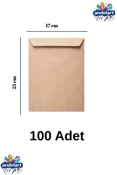 andelart Torba Zarf 17x25 Kraft 90 gr Silikonlu 100 lü
