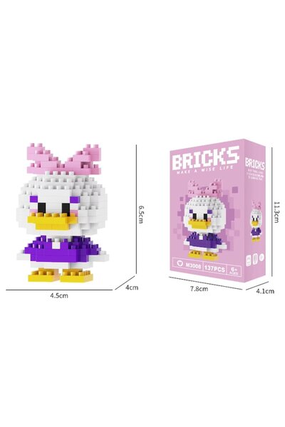 OEM Construction Set, Mini Character, Animated Series, Daisy Duck, 137 Pieces, For Children and Adults
