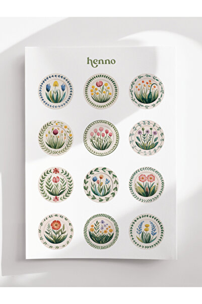 Henno Vintage Botanik Tabak Temalı Sticker Seti (1 adet A6) | Defter & Planla...