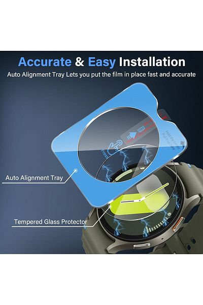 Novatis Galaxy Watch 7 Ultra Compatible Glass Screen Protector with Easy Installation Apparatus
